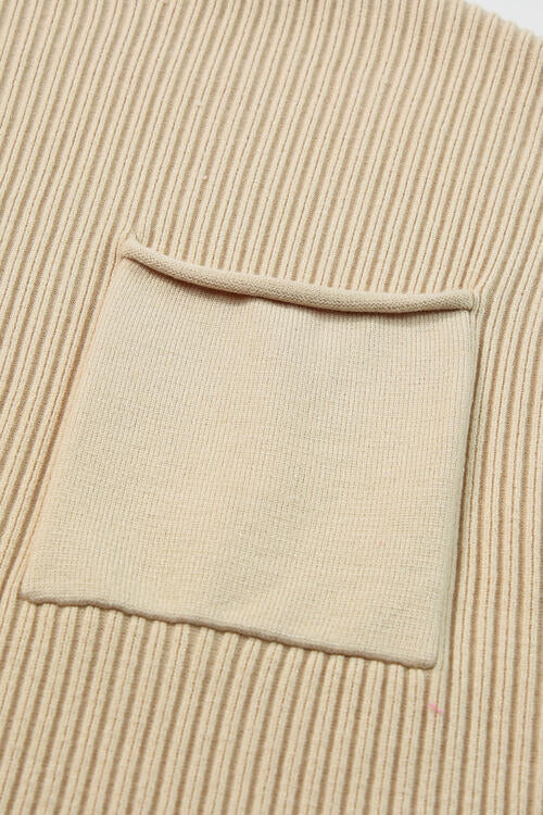 Ribbed Mock Neck Short Sleeve Knit Top - Everyday-Sales.com