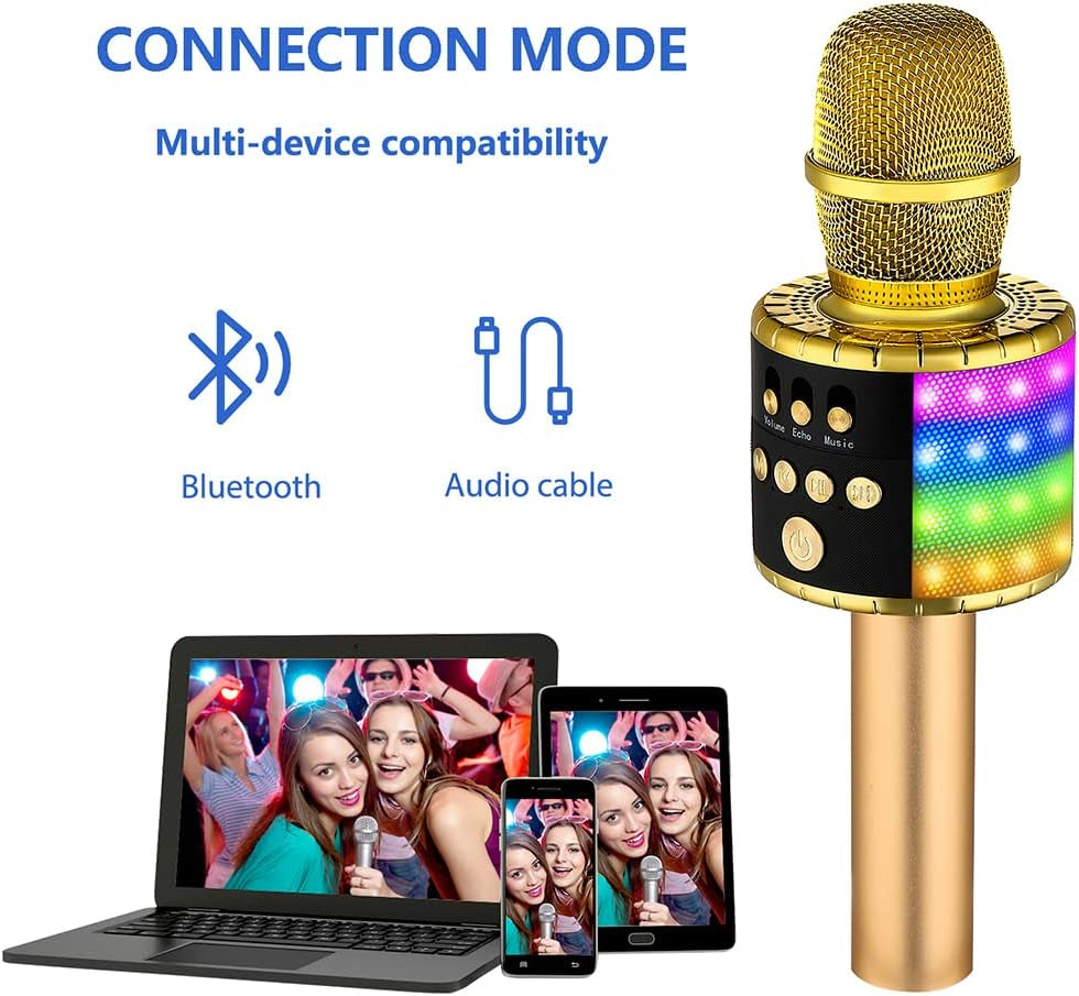 3 in 1 Wireless Karaoke Microphone with LED - Everyday-Sales.com