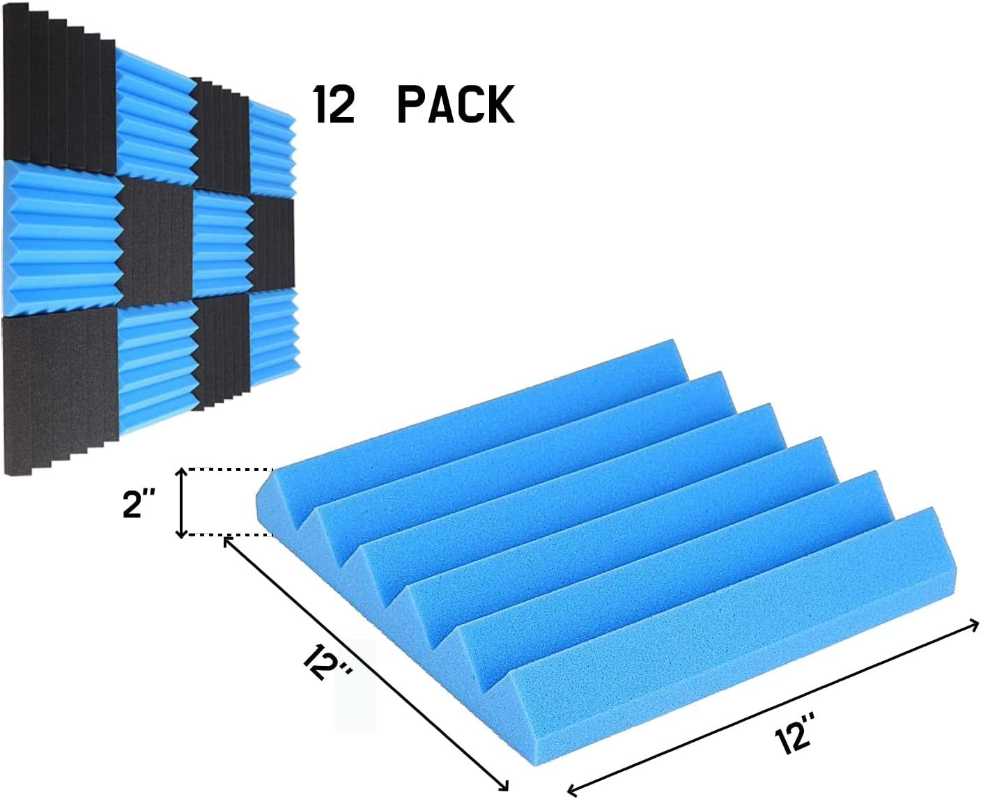 12 Pack Acoustic Foam Panels - Everyday-Sales.com