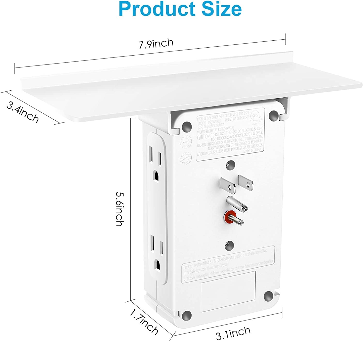 Socket Outlet Shelf with USB Ports - Everyday-Sales.com