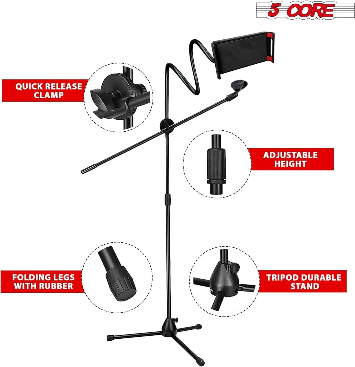 5 Core Microphone Stand Bundle - Everyday-Sales.com