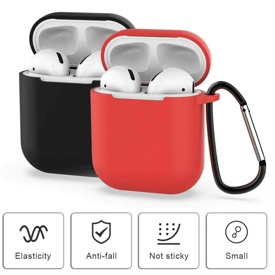 Apple Airpods Case 1 2 Silicone Protector + Keychain - Everyday-Sales.com