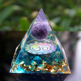 Orgonite Pyramid Amethyst Crystal With Obsidian