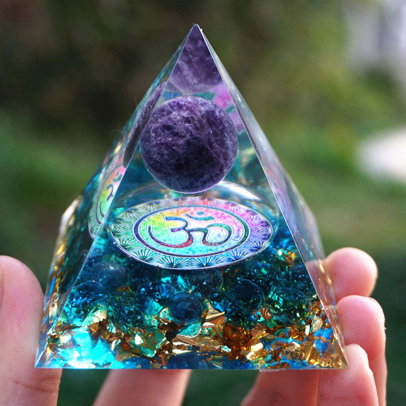 Orgonite Pyramid Amethyst Crystal With Obsidian - Everyday-Sales.com