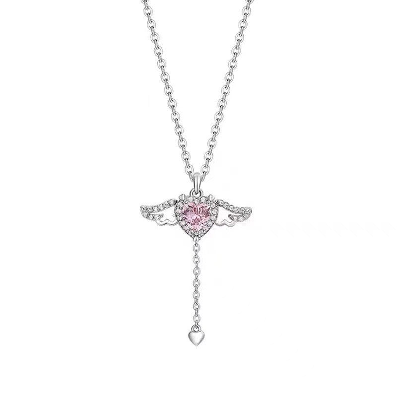 Cupid Heart Angel Wings Tassel Necklace - Everyday-Sales.com