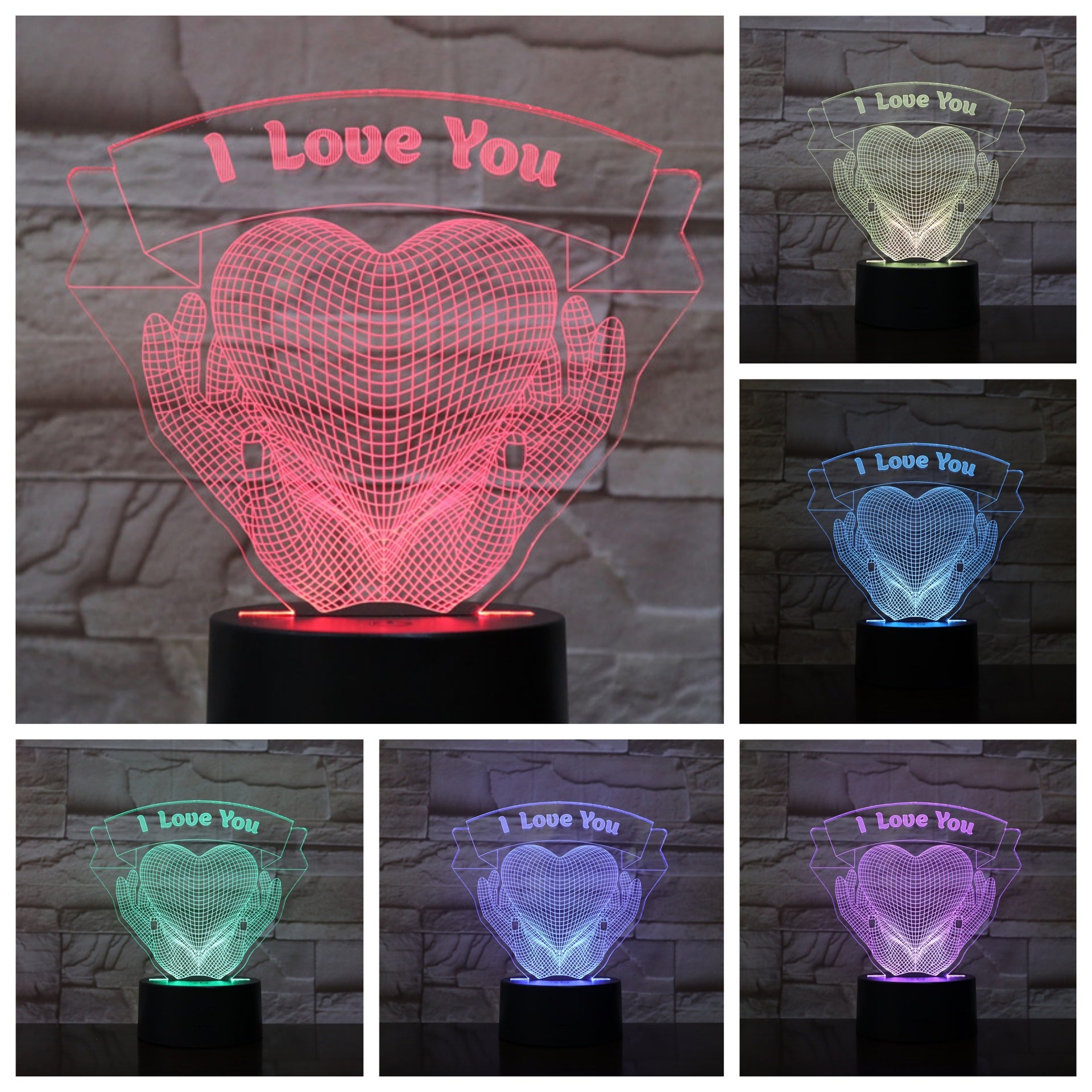 Valentine's Day Hands Holding Love 3D Night Light - Everyday-Sales.com