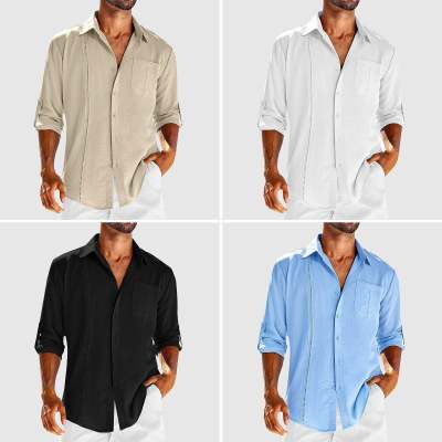 Casual Long Sleeve Shirt With Pocket - Everyday-Sales.com