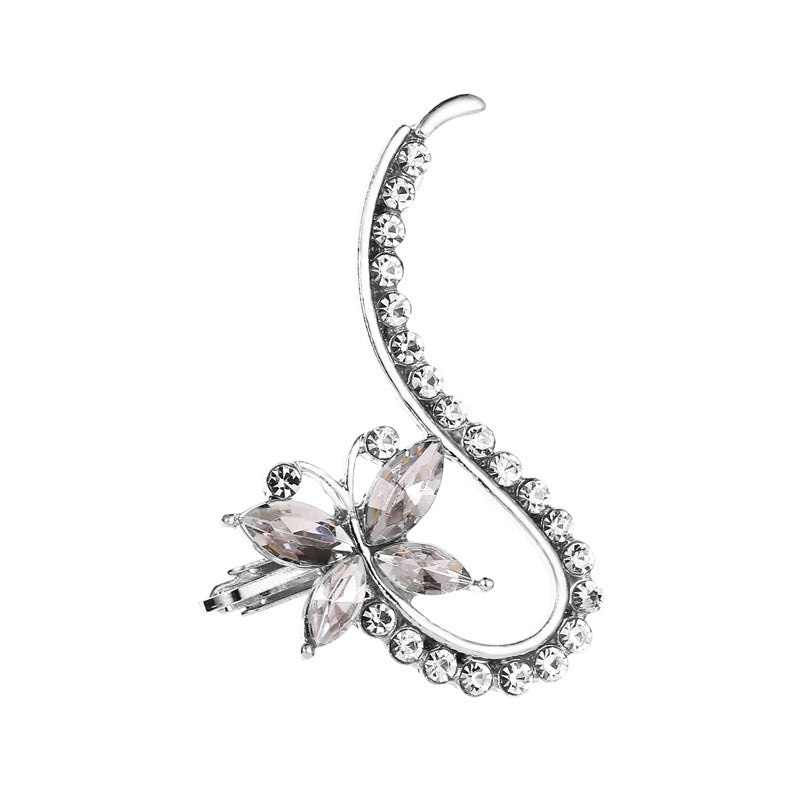 Crystal Butterfly Flower Ear Clip - Everyday-Sales.com