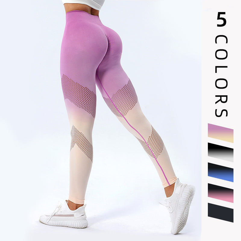 New Hollow Design Gradient Printed Yoga Pants - Everyday-Sales.com