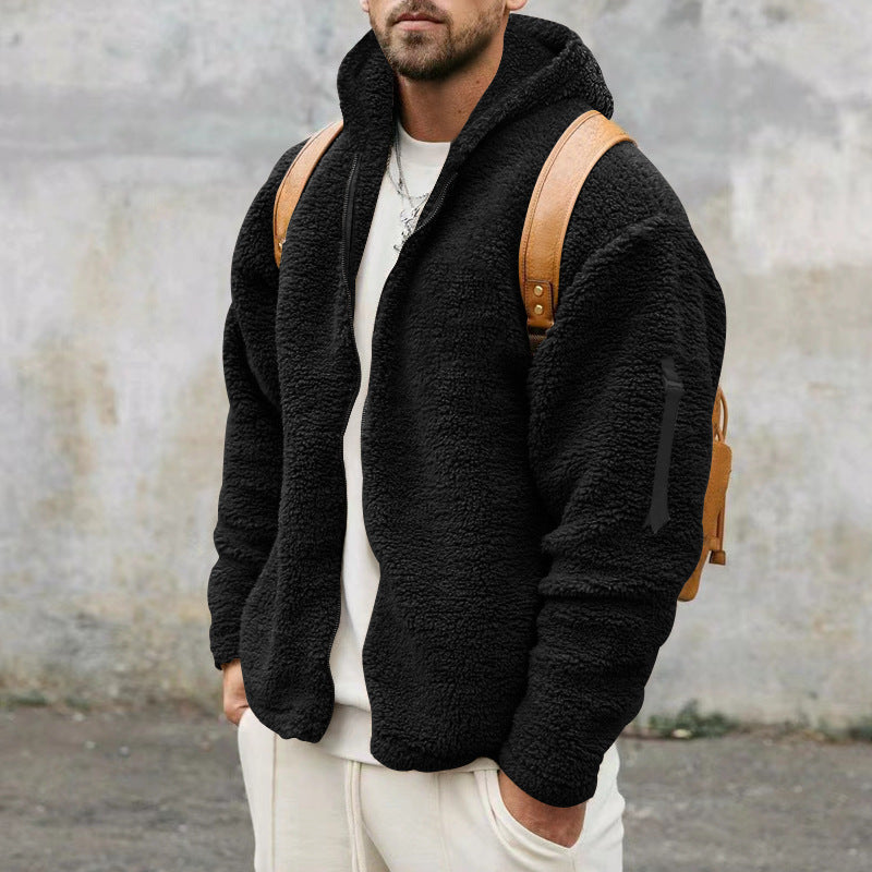Men's Double-Sided Hooded Fleece Jacket - Everyday-Sales.com