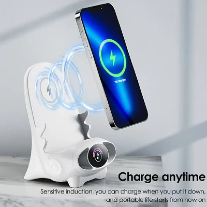 Mini Chair Wireless Fast Charger Multifunctional Phone Holder V8 Wireless Fast Charging Charger Stand Holder Desktop Station