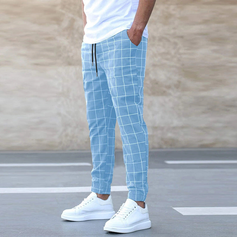 Men's Plaid Print Drawstring Pants - Everyday-Sales.com