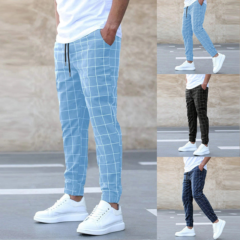 Men's Plaid Print Drawstring Pants - Everyday-Sales.com