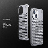 Aluminum Alloy Phone Case For 14 13 Pro Max Plus Hollow Heat Dissipation Anti-fall Full Body Shockproof Phone Cove