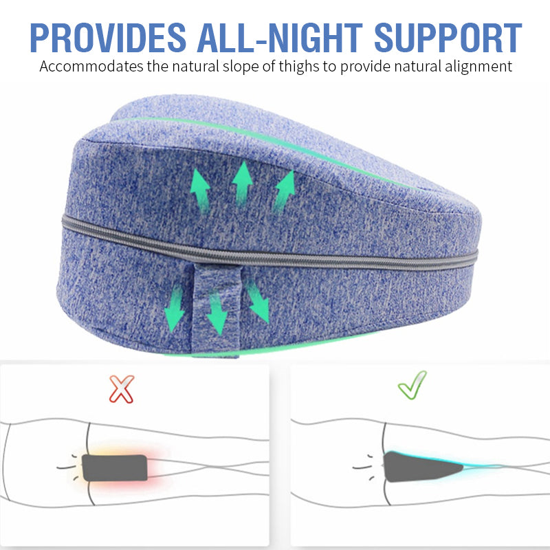 BST Orthopedic Leg Pillow Memory Foam Ergonomic Knee Pillow for Side Sleepers Knee Pillow for Back Pain Leg Cushion for Sleep