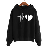 Heart Print Streetwear Hoodies Women Sweatshirt Spring Autumn Long Sleeve Hoodie Clothes