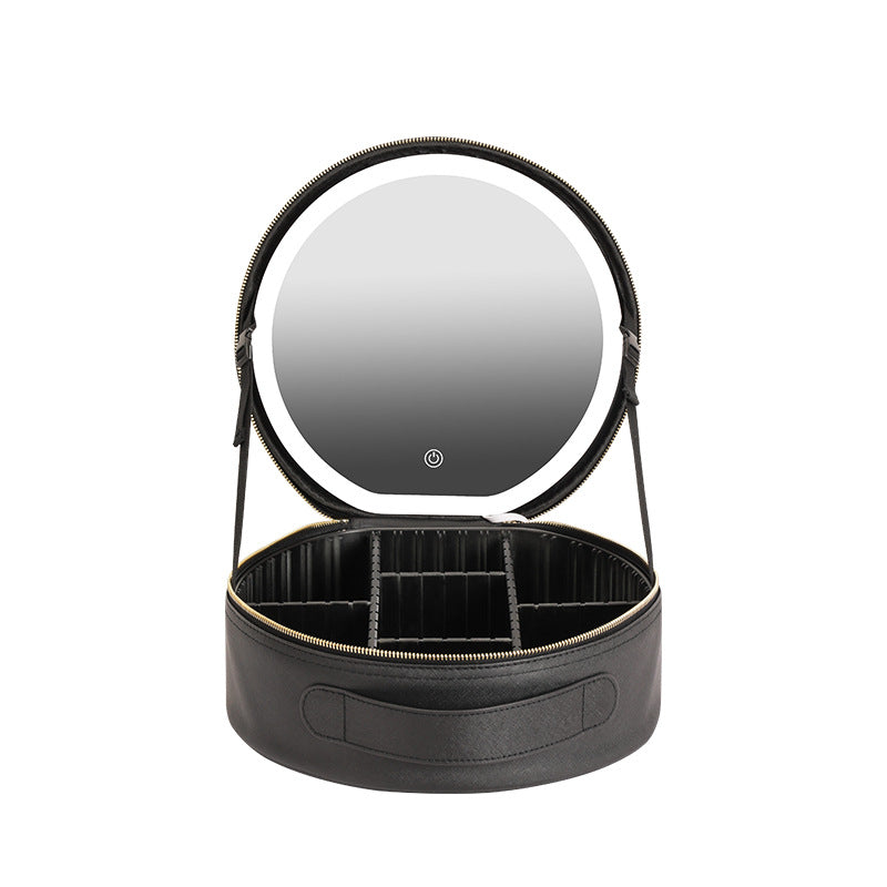 Circular Cosmetic Bag With LED Mirror - Everyday-Sales.com