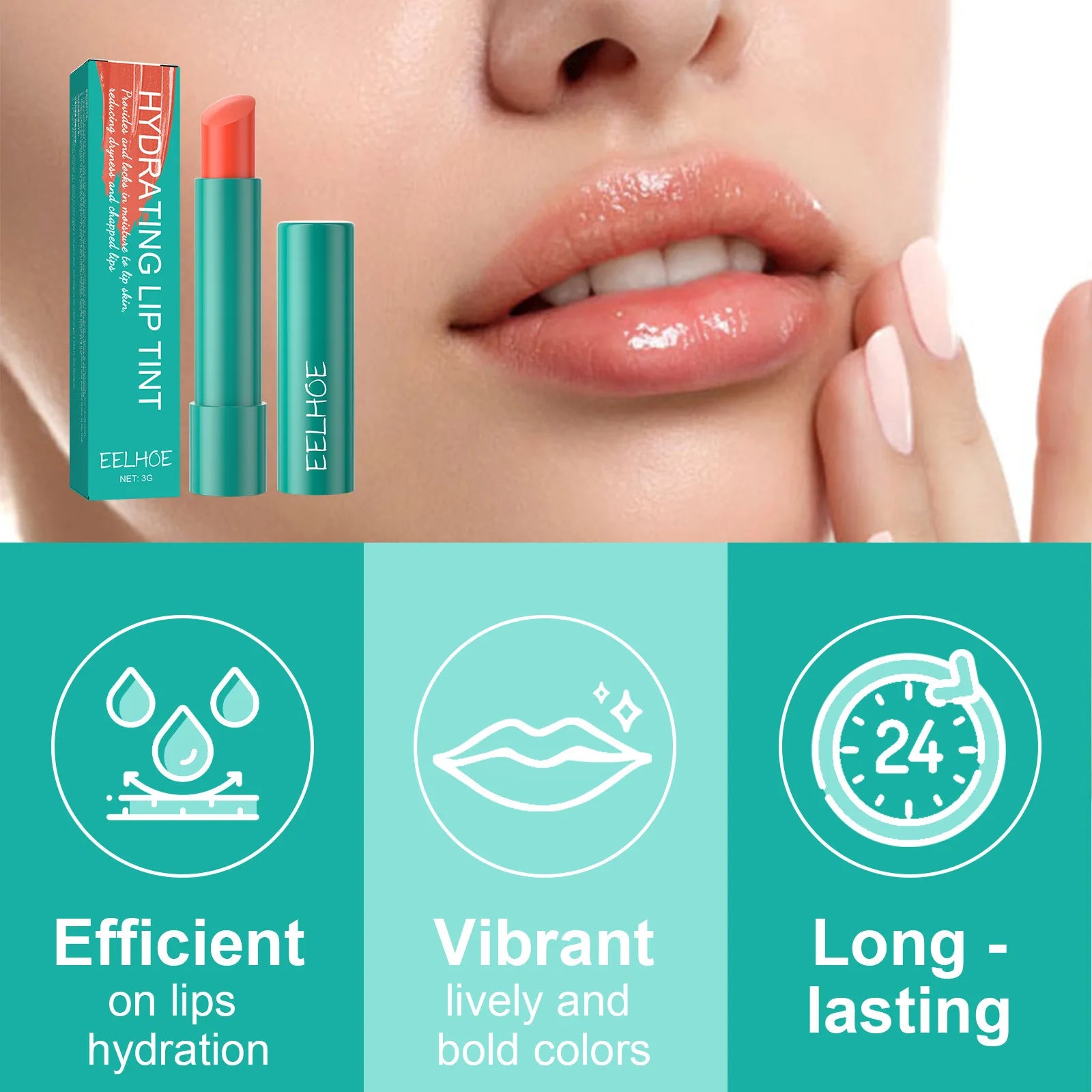 Hydrating Lip Balm Anti-Drying Non-Sticky Long Lasting Moisturizing Lip Reducing Lines Peeling Repair Colorful Lipstick Makeup
