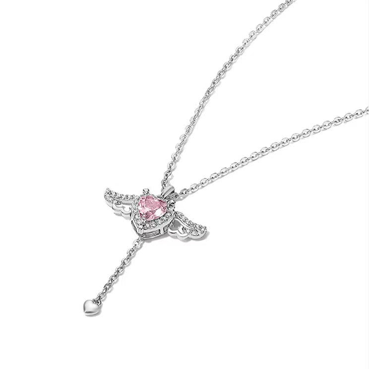 Cupid Heart Angel Wings Tassel Necklace - Everyday-Sales.com