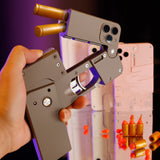 Folding Pistol Bullet Automatic Shell Throwing Toy Creative Soft Bullet Toy Mobile Phone Appearance Gun Outdoor Interactive Kid Gift