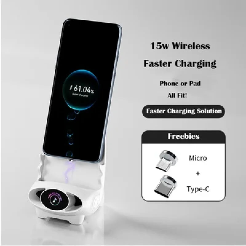 Mini Chair Wireless Fast Charger Multifunctional Phone Holder V8 Wireless Fast Charging Charger Stand Holder Desktop Station