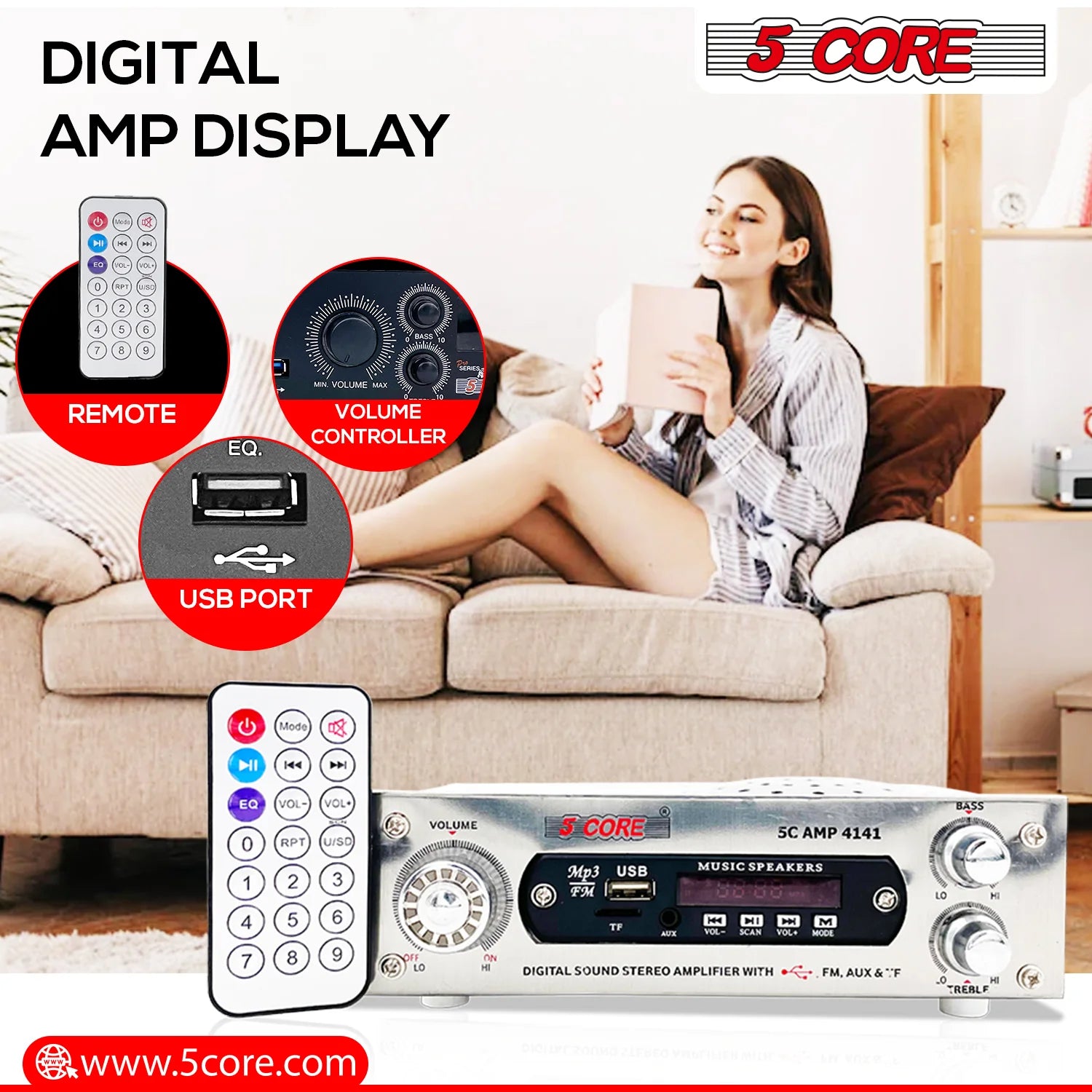 5 Core Amplifier Home Audio 400W - Everyday-Sales.com