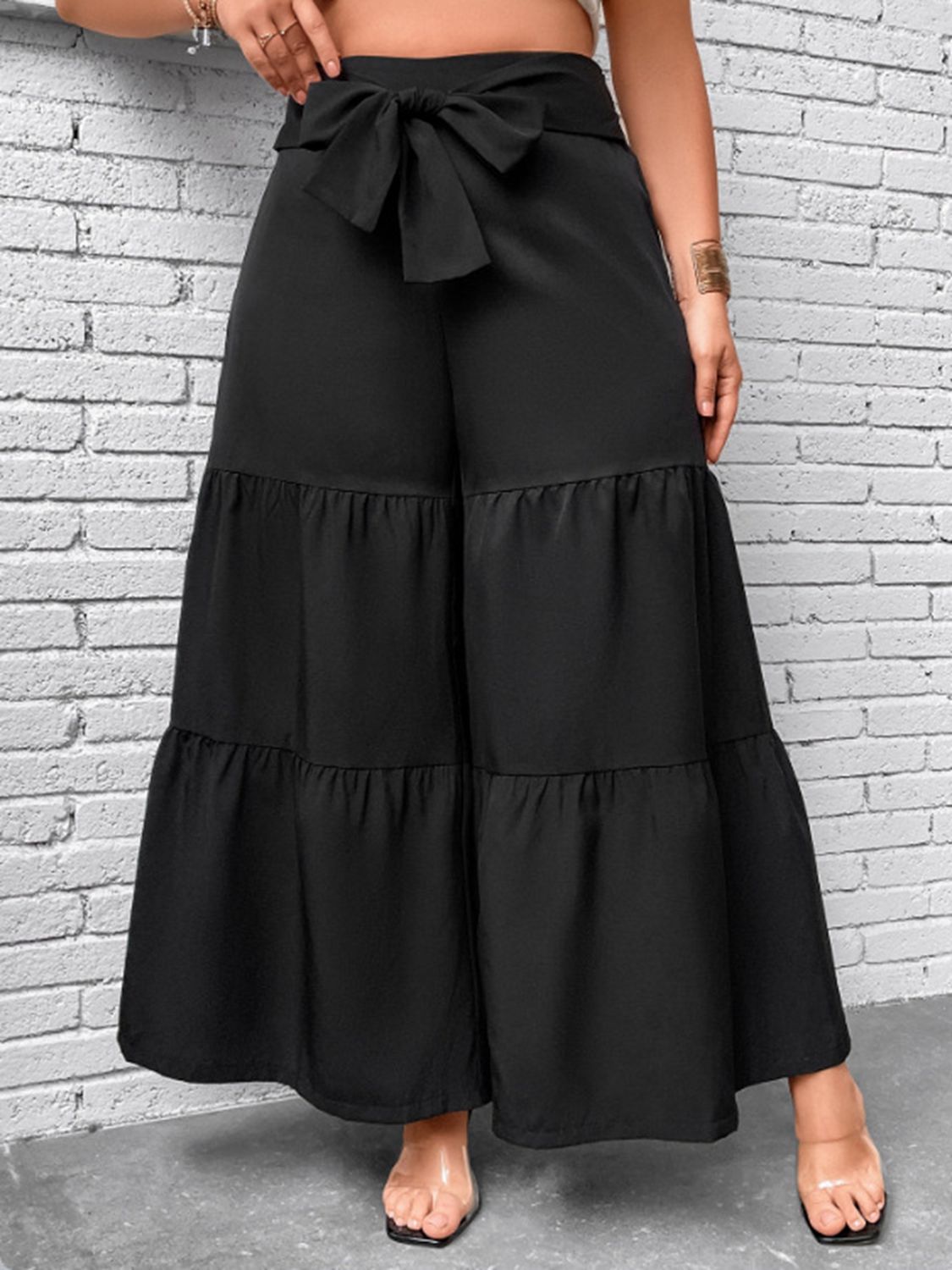 Plus Size Tiered Wide Leg Pants - Everyday-Sales.com