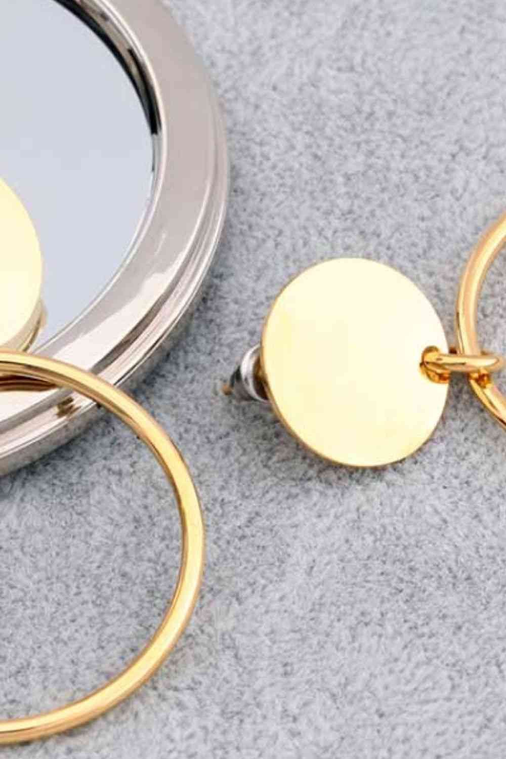 Gold-Plated Stainless Steel Drop Earrings - Everyday-Sales.com