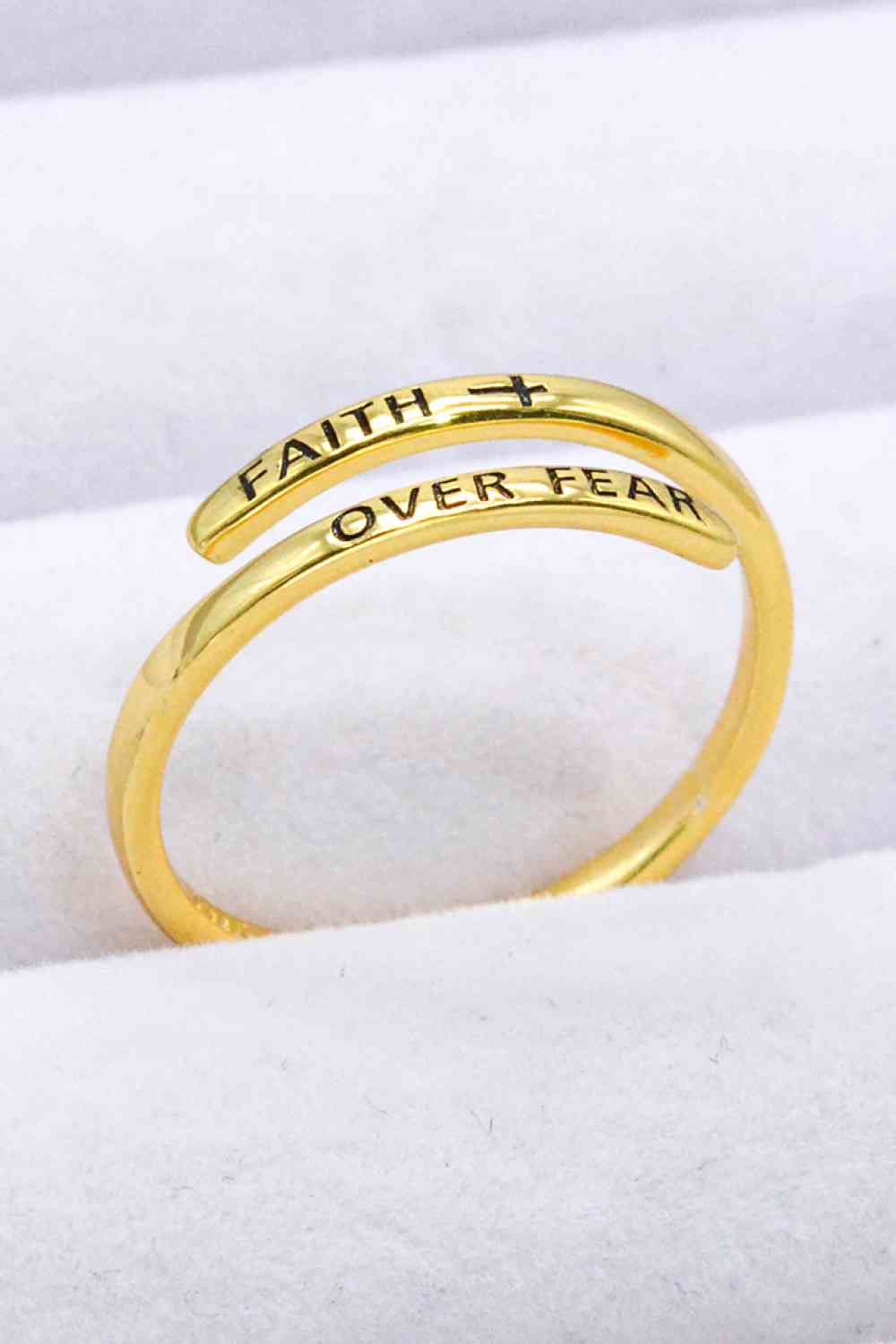 FAITH OVER FEAR Bypass Ring - Everyday-Sales.com