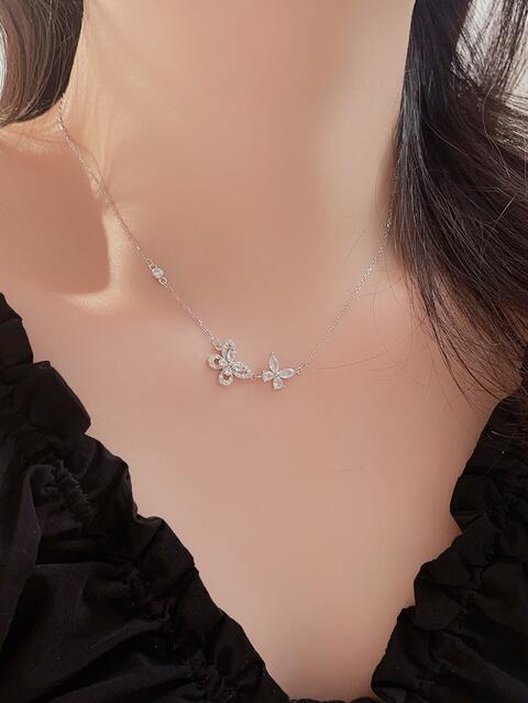 Zircon 925 Sterling Silver Butterfly Necklace - Everyday-Sales.com