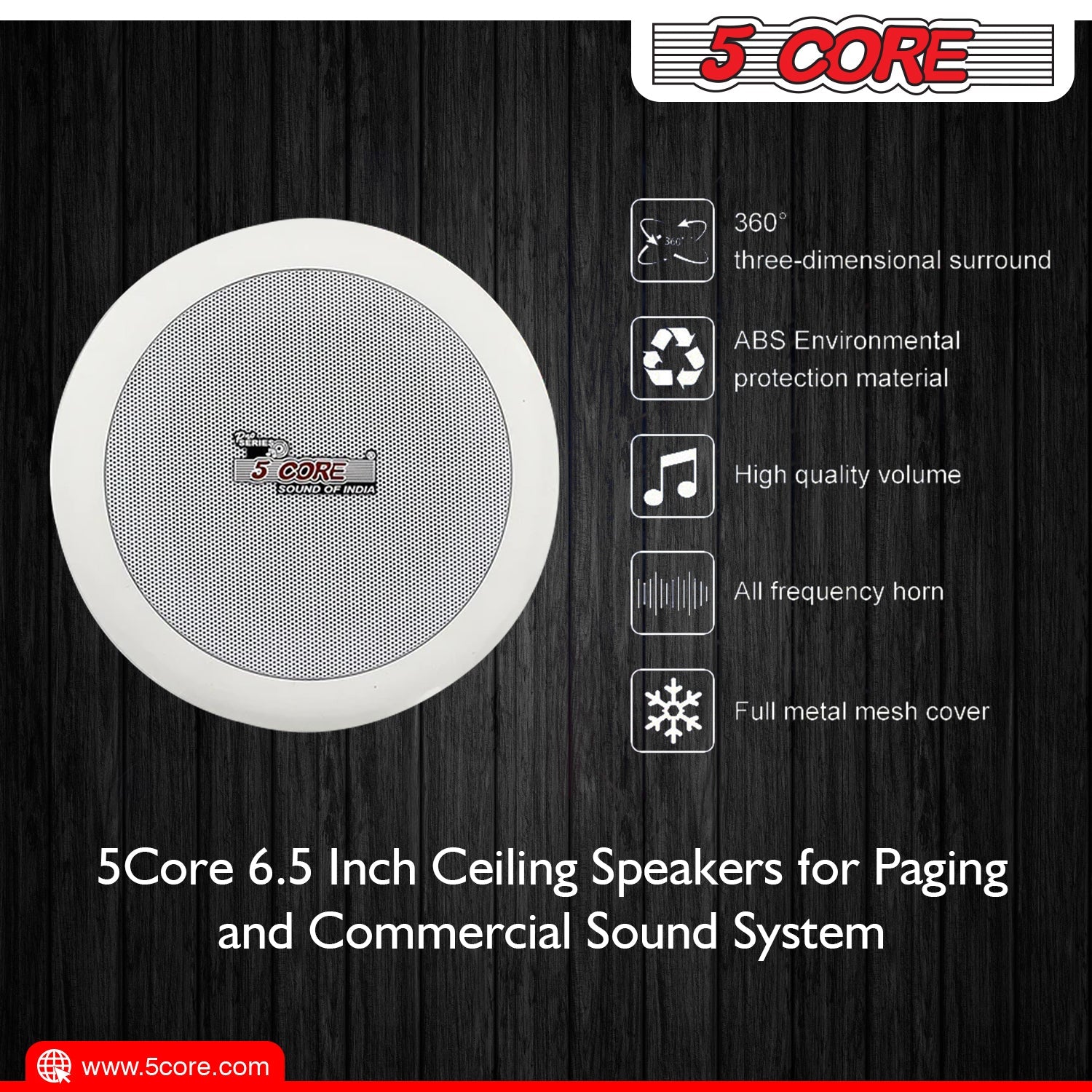 5 Inch Premium Ceiling Speakers - Everyday-Sales.com