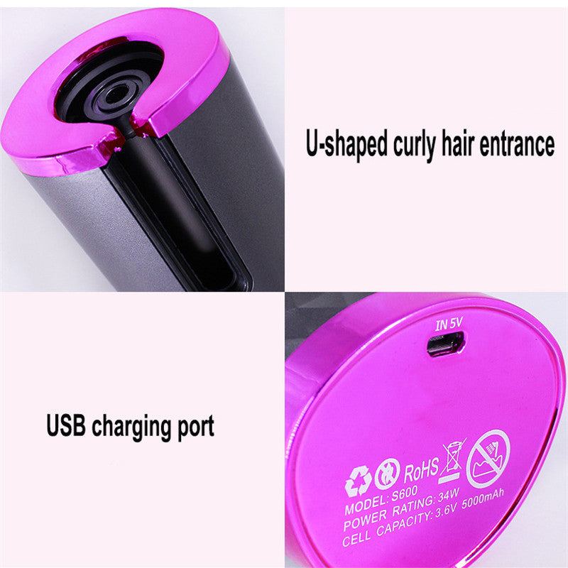 Rechargeable Automatic Hair Curler Women Portable Hair Curling Iron LCD Display Ceramic Rotating Curling Wave Styer Dropshipping