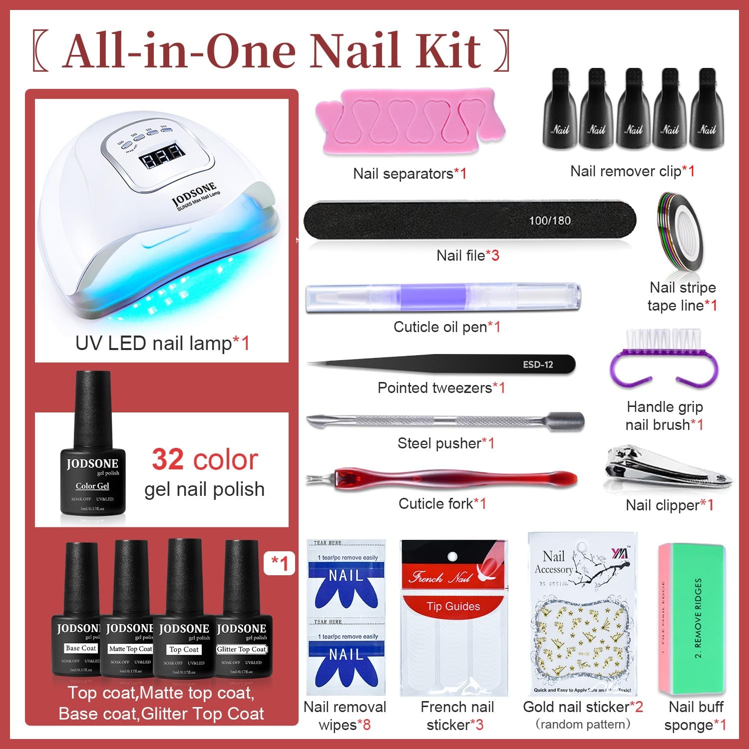 Gel Nail Polish Kit with UV Light 32 Colors - Everyday-Sales.com