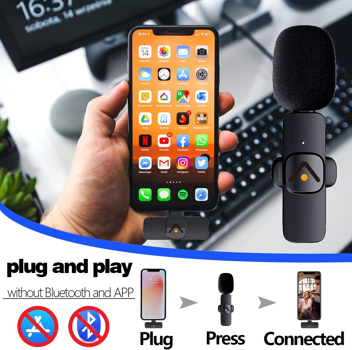 Wireless Lavalier Mini Microphone for Android Type-C - Everyday-Sales.com