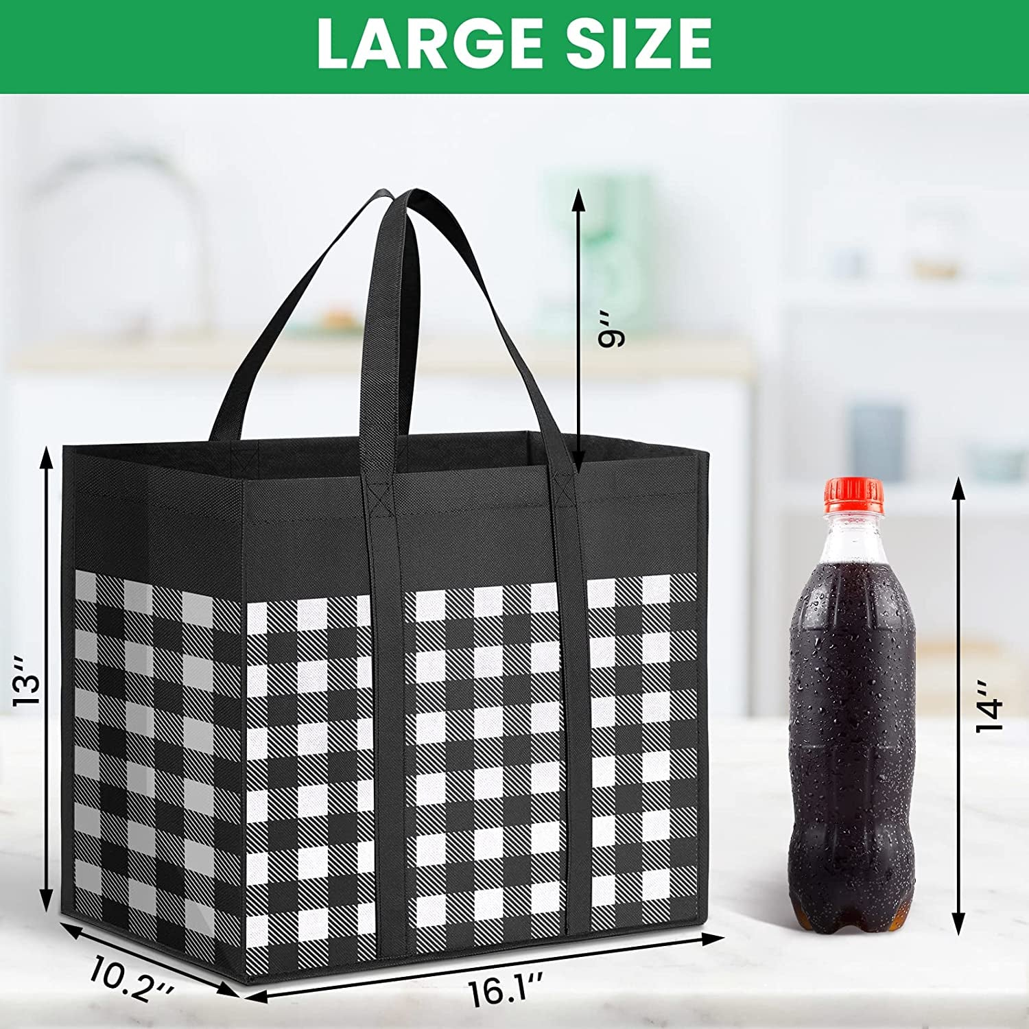 10-Pack Large Reusable Grocery Bags - Everyday-Sales.com