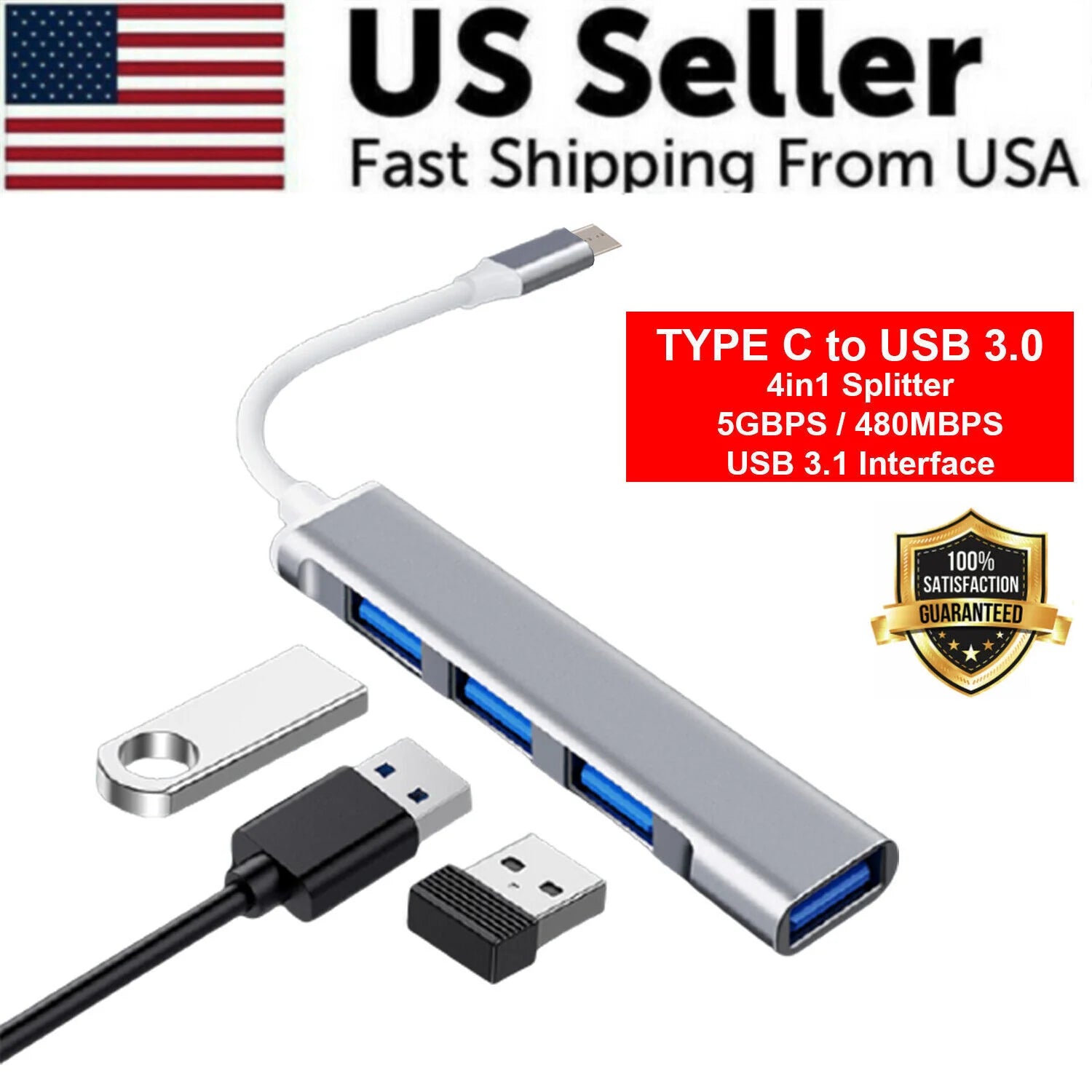 Multiport USB-C to USB 3.0 4K HDMI Adapter for Macbook Pro - Everyday-Sales.com