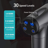 Massage Gun Deep Tissue, Handheld Electric Muscle Massager, High Intensity Percussion Massage Device for Pain Relief with 10 Attachments & 30 Speed(Grey)