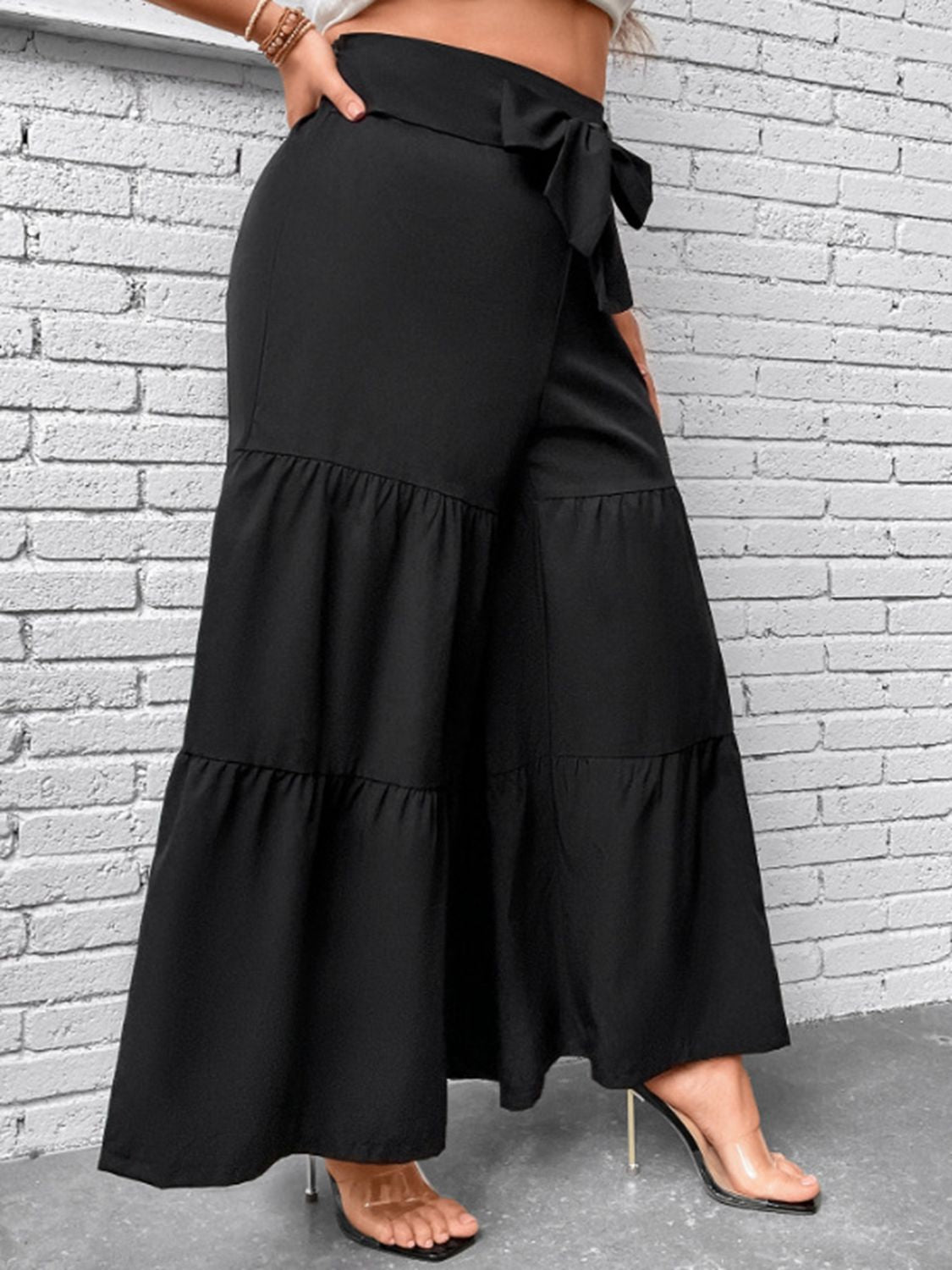 Plus Size Tiered Wide Leg Pants - Everyday-Sales.com
