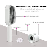 Self Cleaning Hair Brush - New 3D Air Cushion Massager Brushes Airbag Massage Comb Brush Detangler | Detangling anti Static Hairbrush Cleaner for Men and Women ( White )