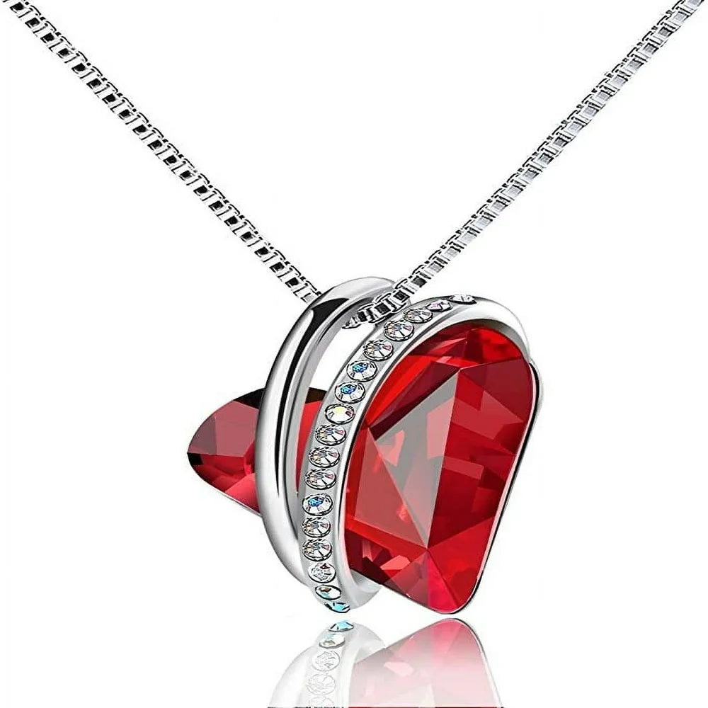 Birthstone Love Heart Necklace - Everyday-Sales.com