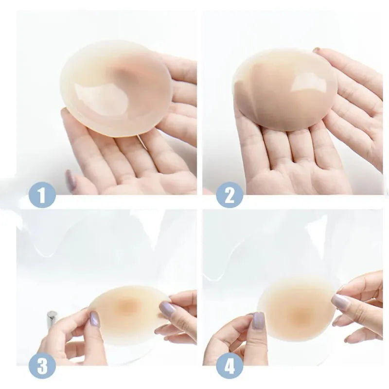 1 Pair Reusable Breast Petals Nipple Cover Invisible Petal Adhesive Strapless Backless Stick on Bra Silicone Breast Patch