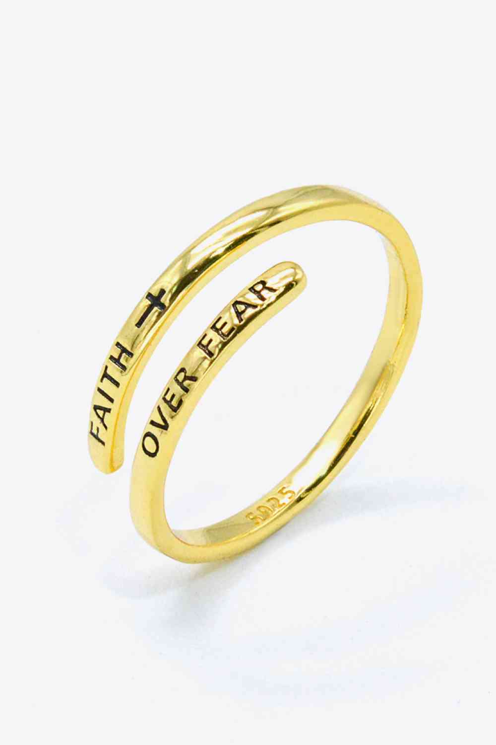 FAITH OVER FEAR Bypass Ring - Everyday-Sales.com