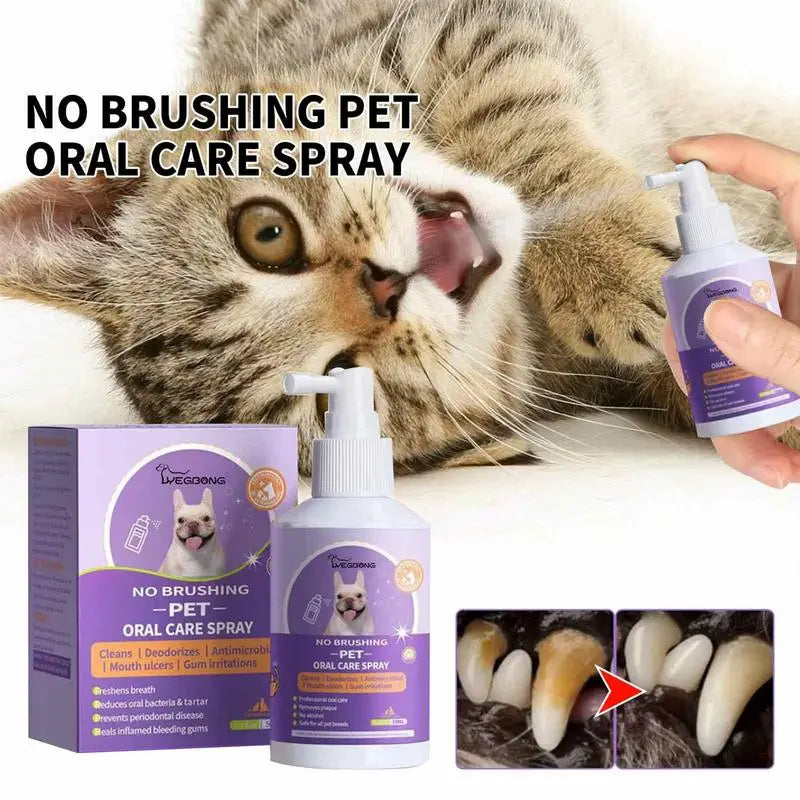 Pet Oral Cleanse Spray 50Ml Dogs Cats Mouth Fresh Teeth Clean Deodorant Prevent Calculus Remove Kitten Bad Breath Pet Supplies