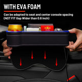 2 Pack LED Car Seat Gap Filler Organizer | with Charging Function | with 5A 3 in 1 Fast Charging Data Line | Front Automotive Consoles Seat Crevice Storage Box with Four USB Ports