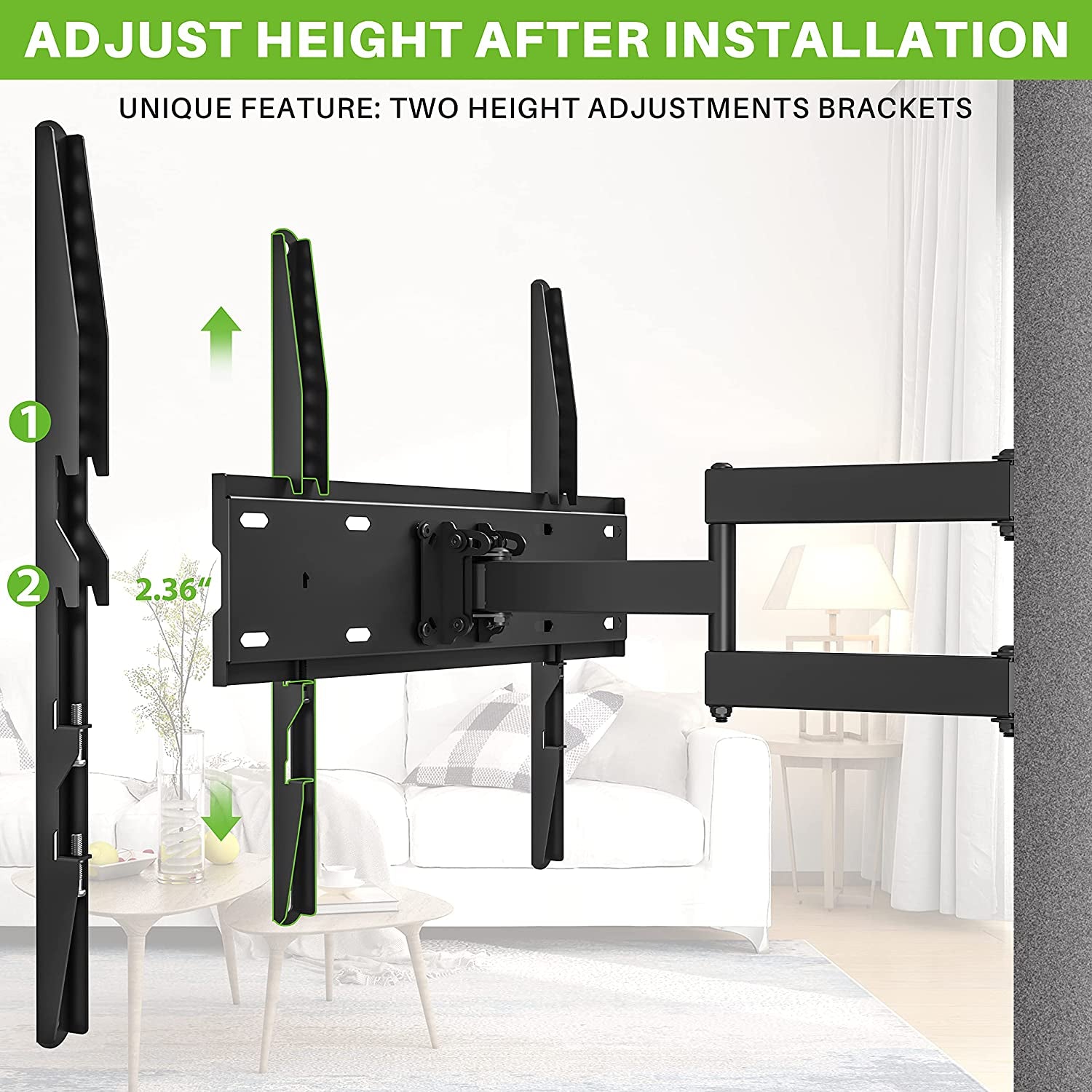 Full Motion TV Mount for Most 26-55 Inch - Everyday-Sales.com