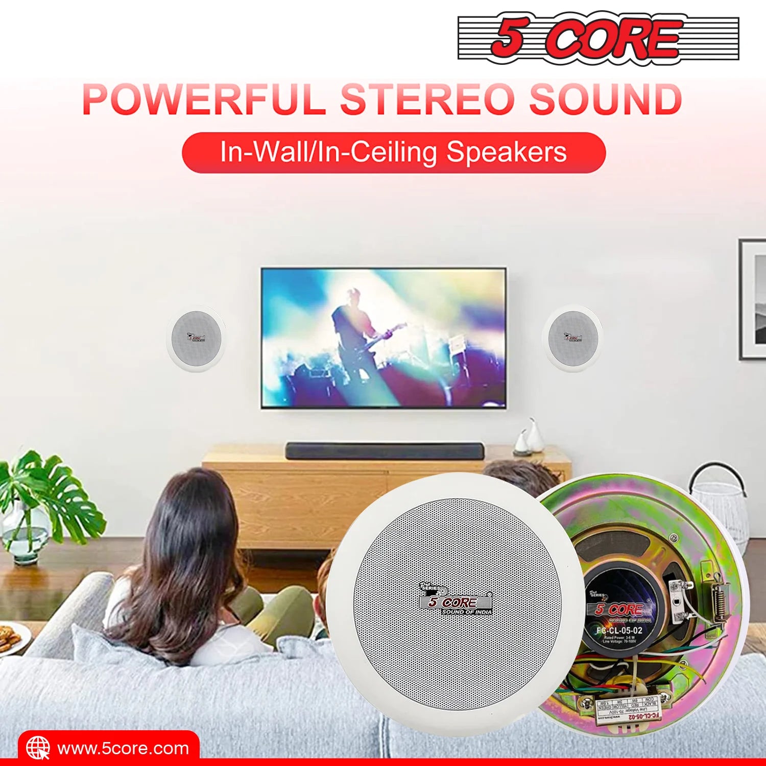 5 Inch Premium Ceiling Speakers - Everyday-Sales.com