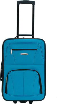 Rockland Journey Softside Upright Luggage Set,Expandable, Turquoise, 4-Piece (14/19/24/28)