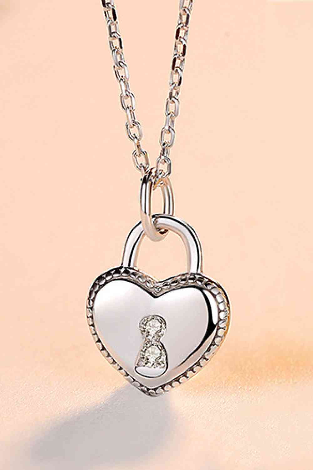 Heart Lock Pendant 925 Sterling Silver Necklace - Everyday-Sales.com